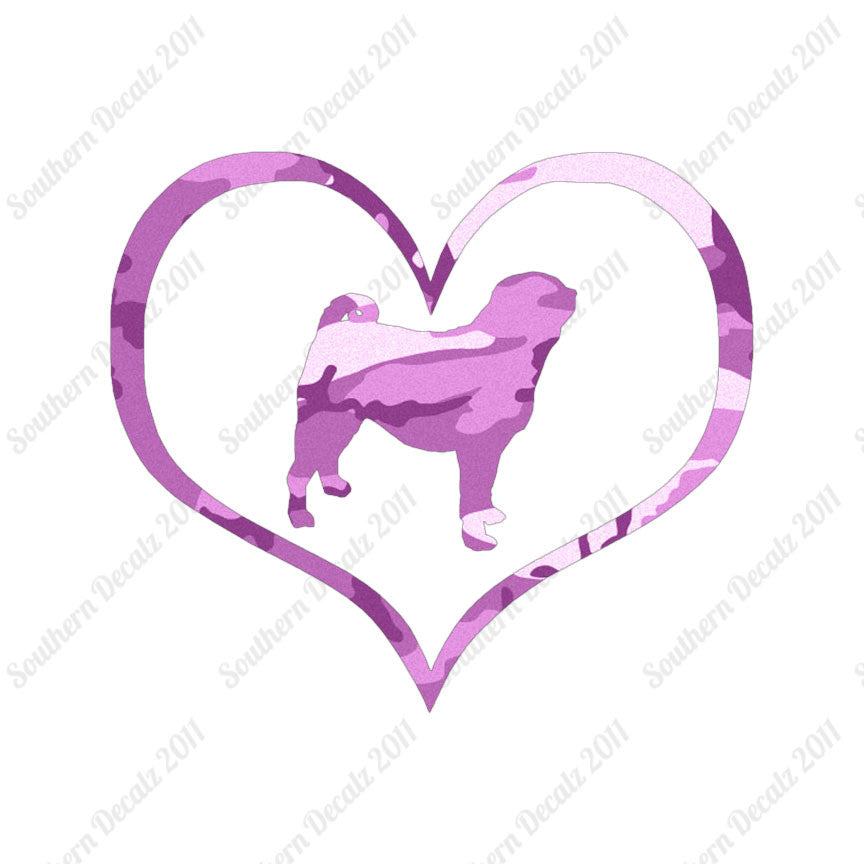 Pug Dog Heart Love