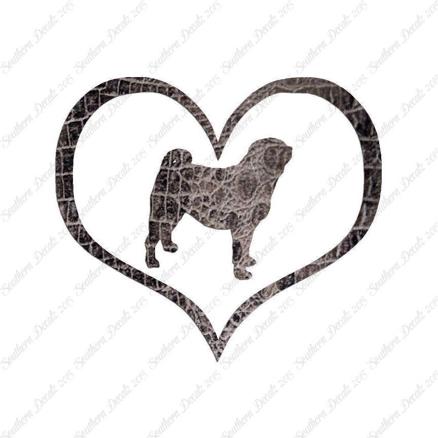 Pug Dog Heart Love