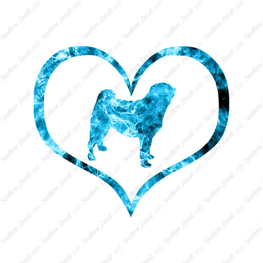 Pug Dog Heart Love