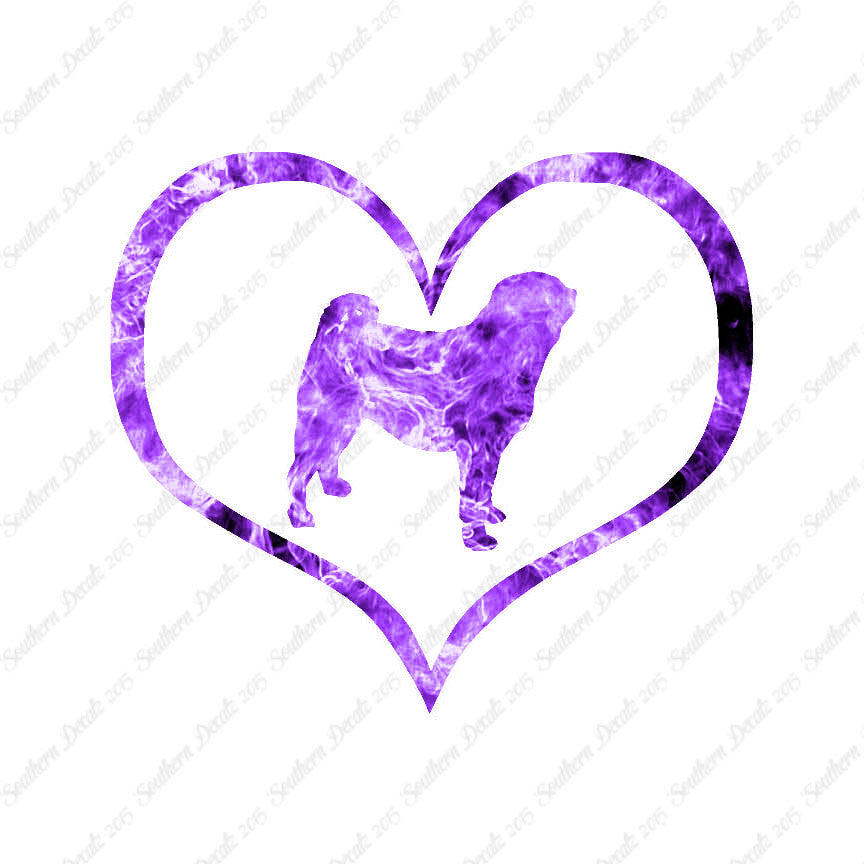 Pug Dog Heart Love