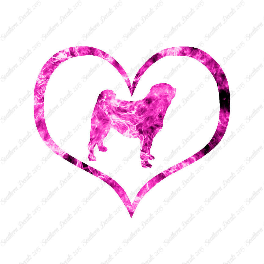 Pug Dog Heart Love