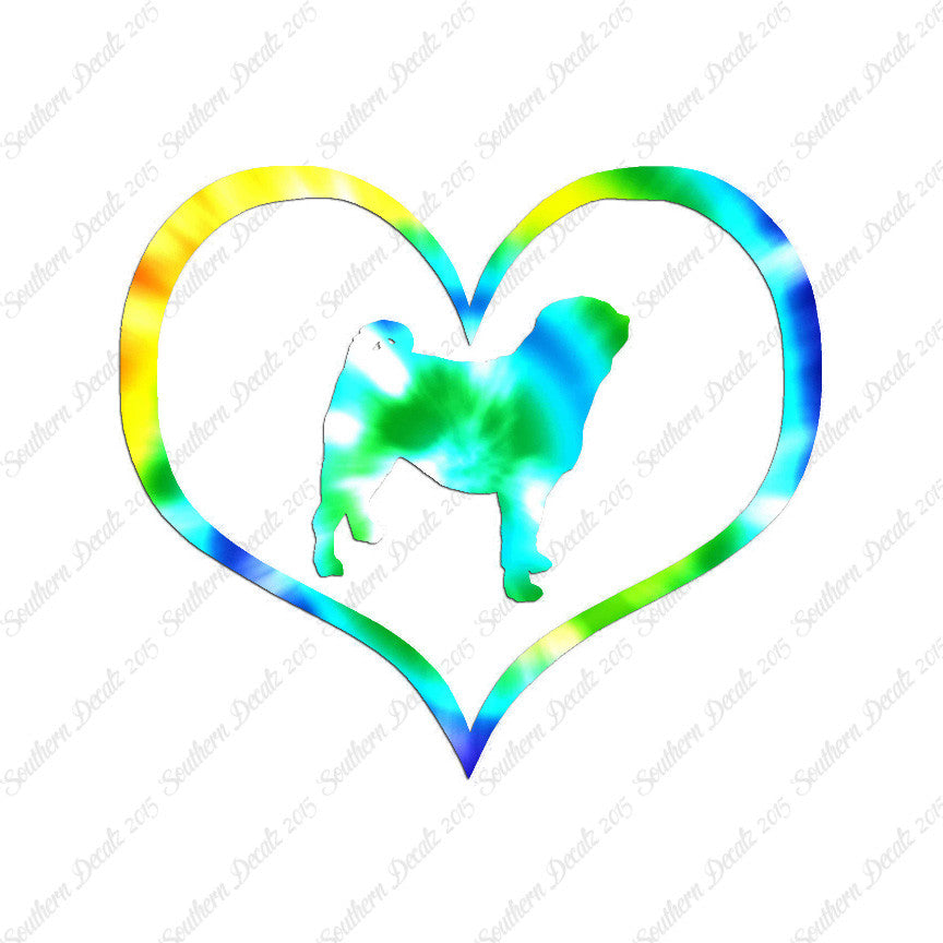 Pug Dog Heart Love