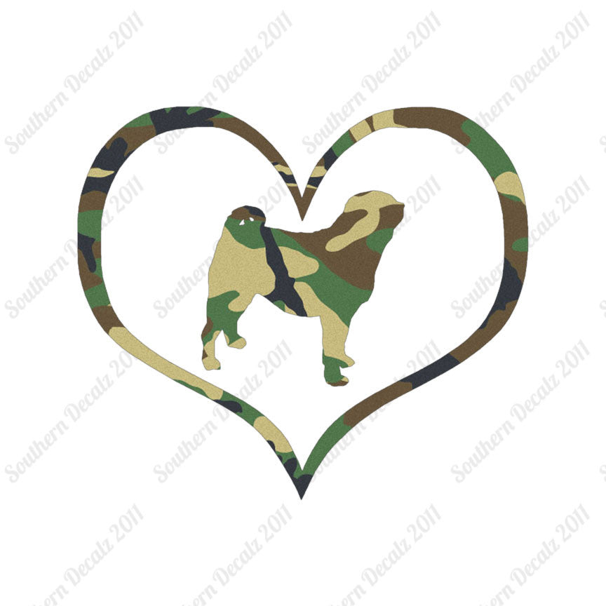 Pug Dog Heart Love