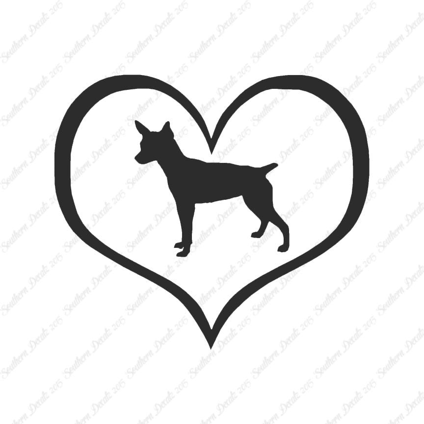 Rat Terrier Dog Heart Love