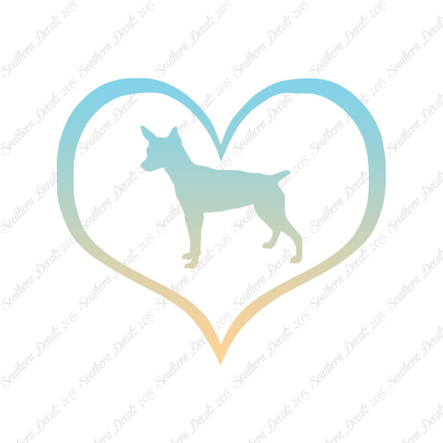 Rat Terrier Dog Heart Love