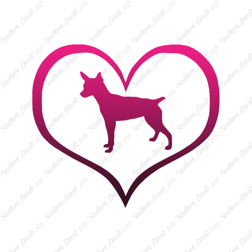 Rat Terrier Dog Heart Love