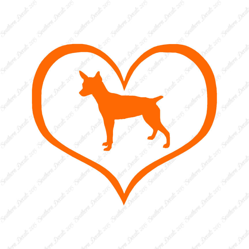 Rat Terrier Dog Heart Love