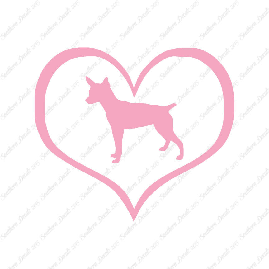 Rat Terrier Dog Heart Love