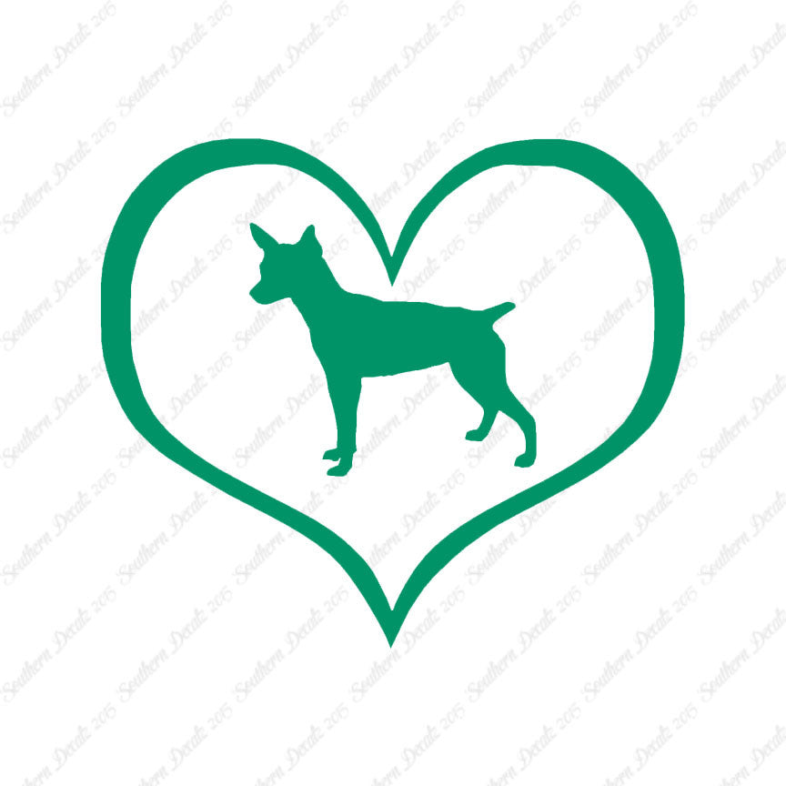 Rat Terrier Dog Heart Love
