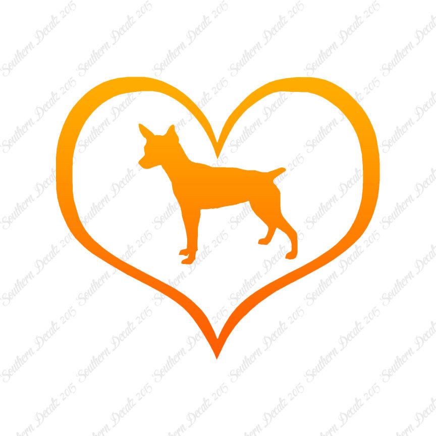 Rat Terrier Dog Heart Love