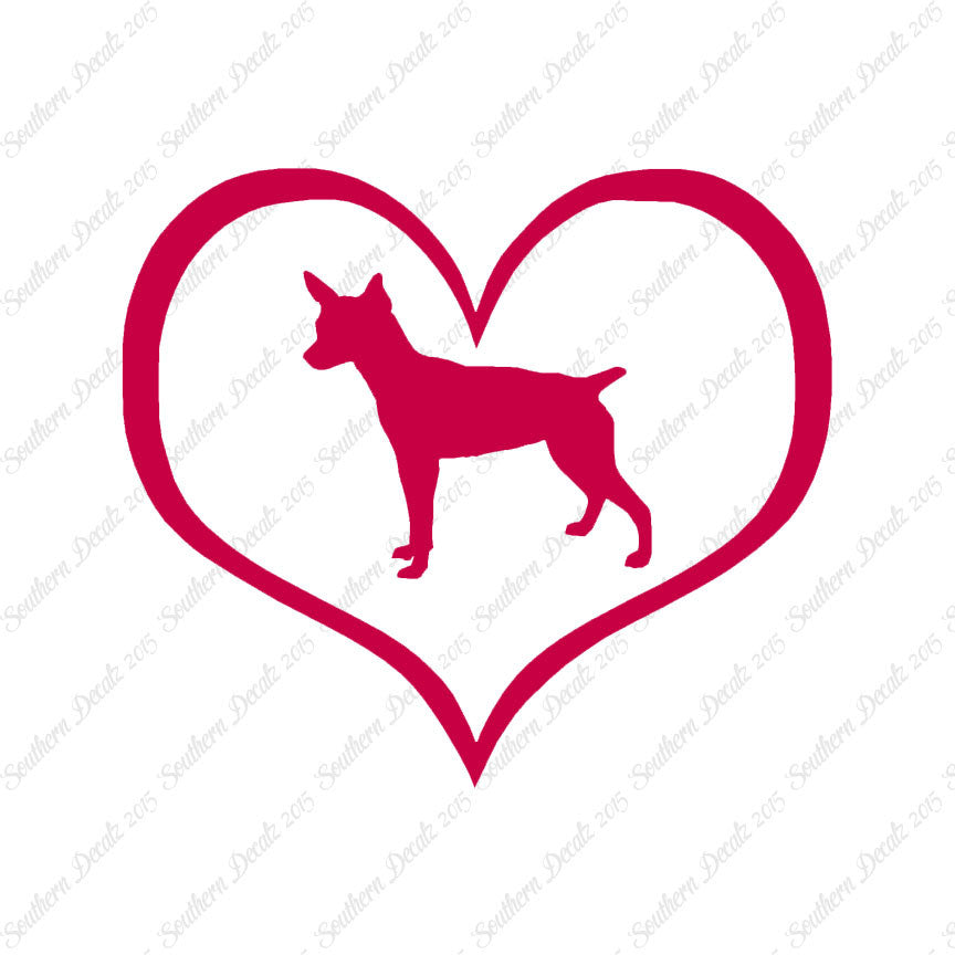 Rat Terrier Dog Heart Love