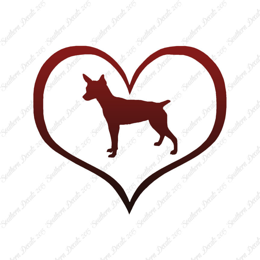 Rat Terrier Dog Heart Love