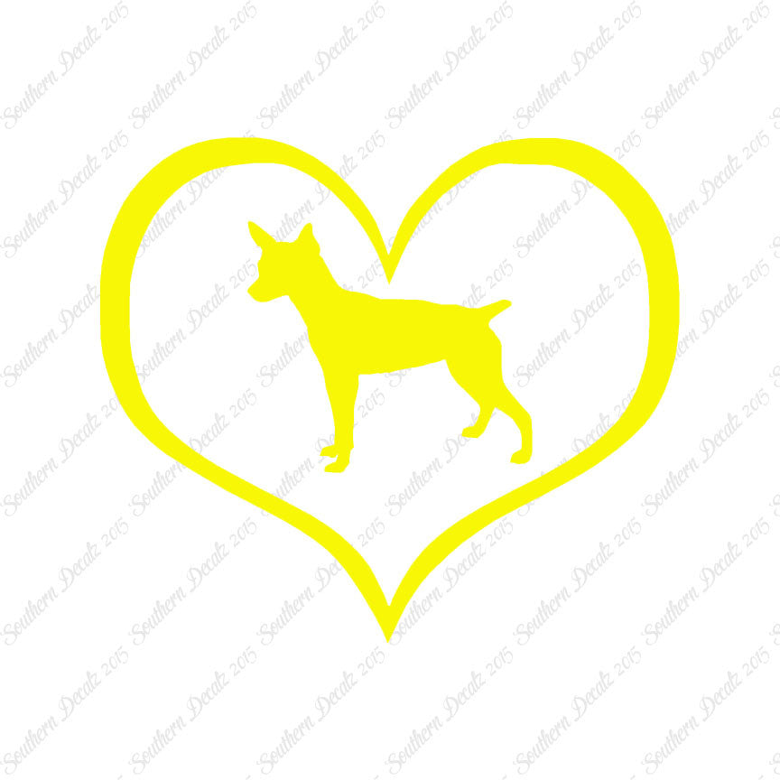 Rat Terrier Dog Heart Love