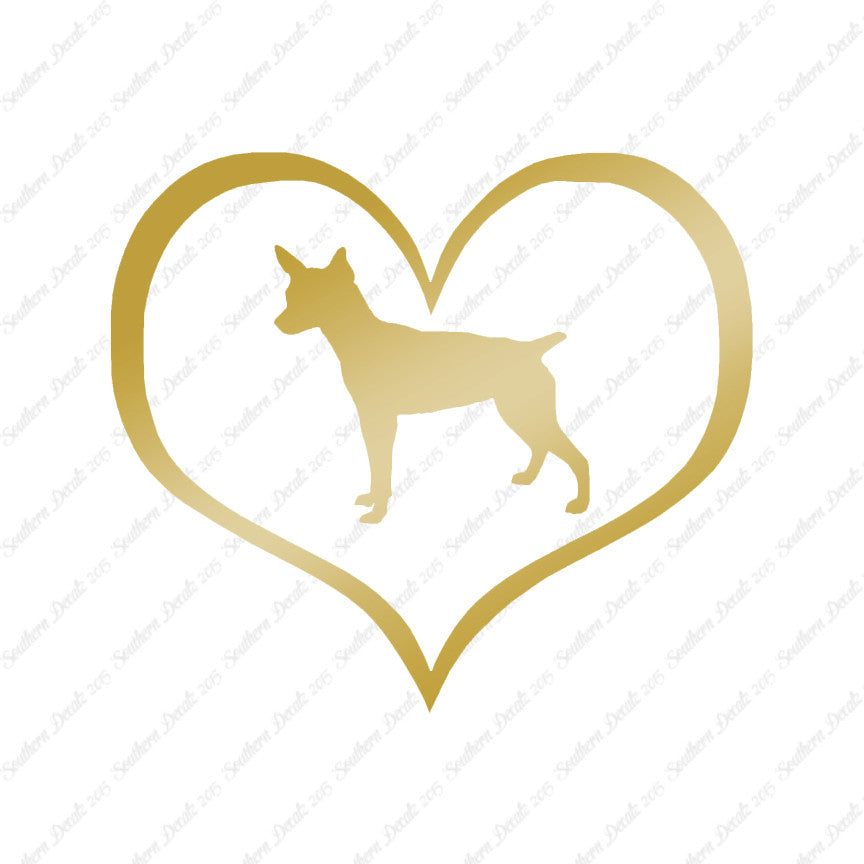 Rat Terrier Dog Heart Love