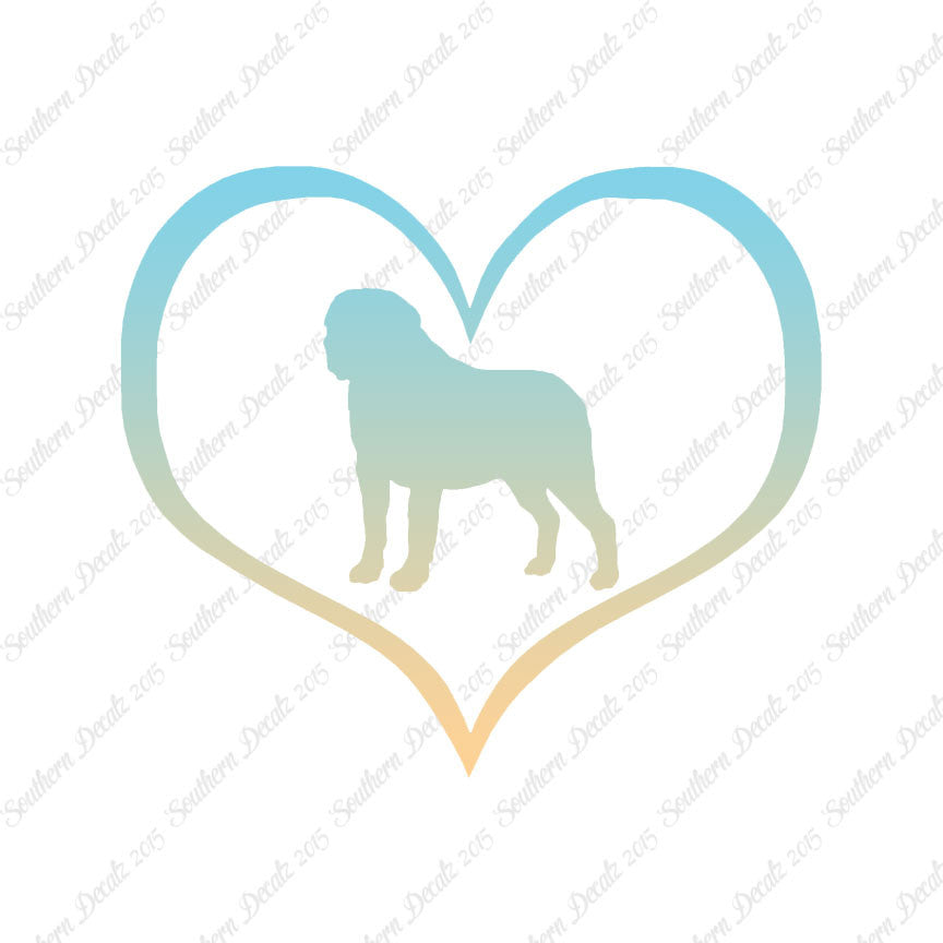 Saint Bernard Dog Heart Love