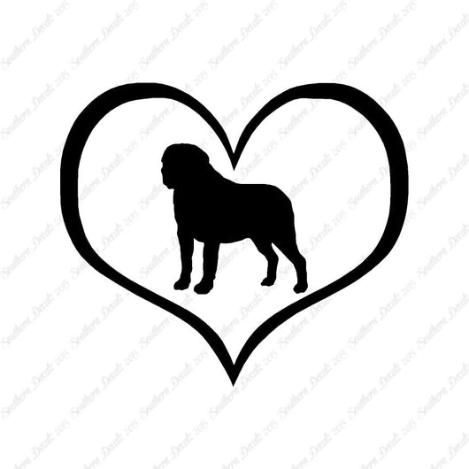 Saint Bernard Dog Heart Love