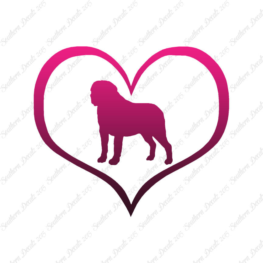 Saint Bernard Dog Heart Love