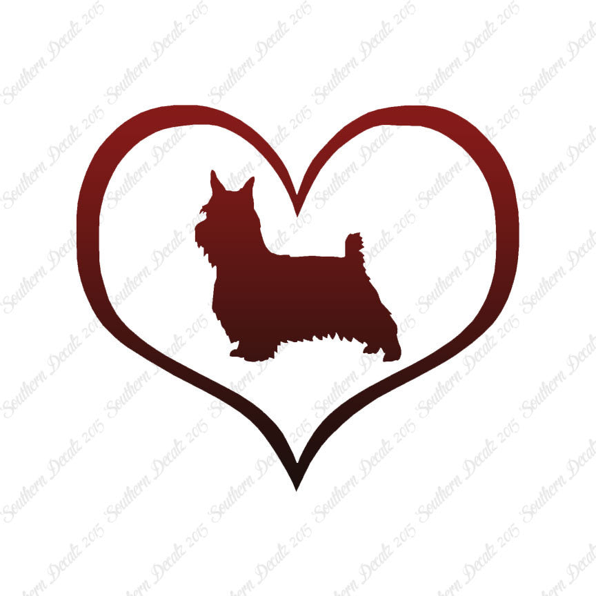 Silky Terrier Dog Heart Love