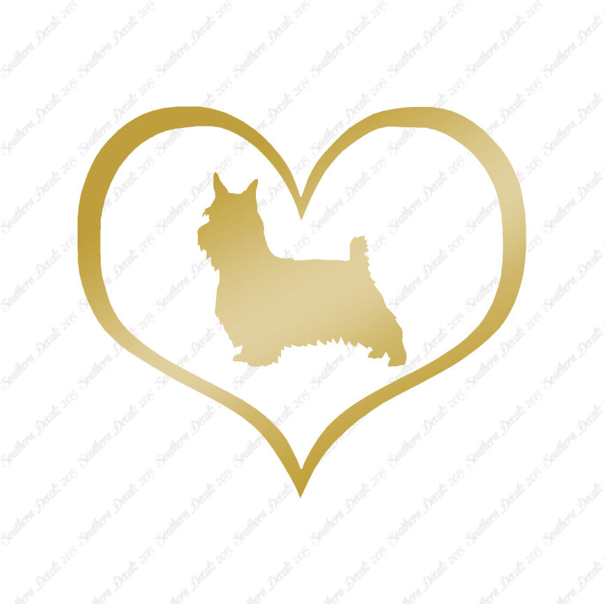 Silky Terrier Dog Heart Love