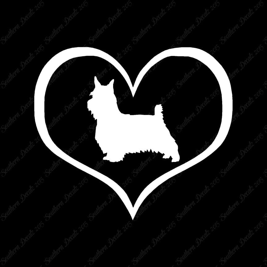 Silky Terrier Dog Heart Love
