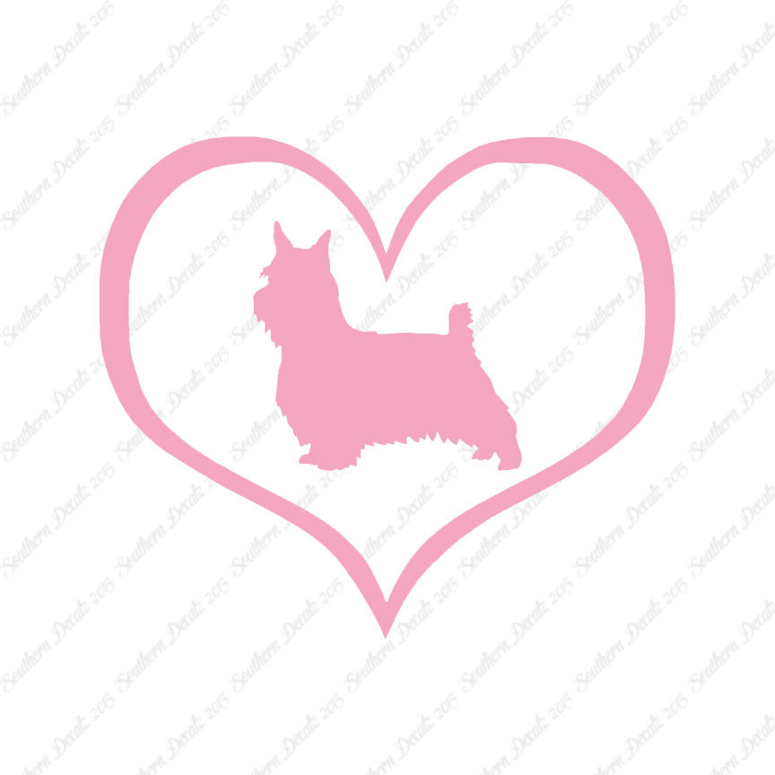Silky Terrier Dog Heart Love