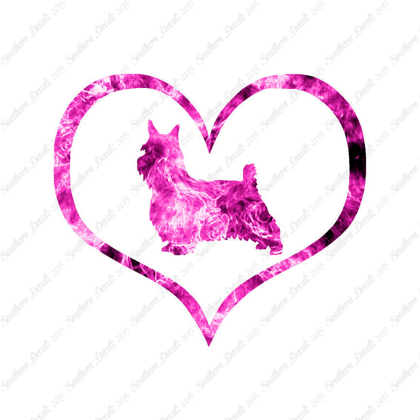 Silky Terrier Dog Heart Love