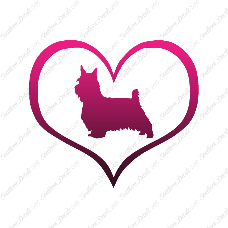Silky Terrier Dog Heart Love
