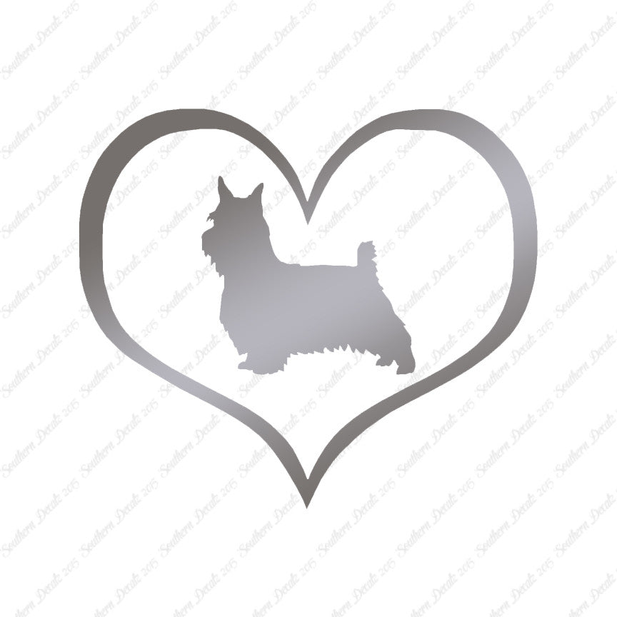 Silky Terrier Dog Heart Love