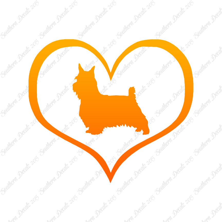 Silky Terrier Dog Heart Love
