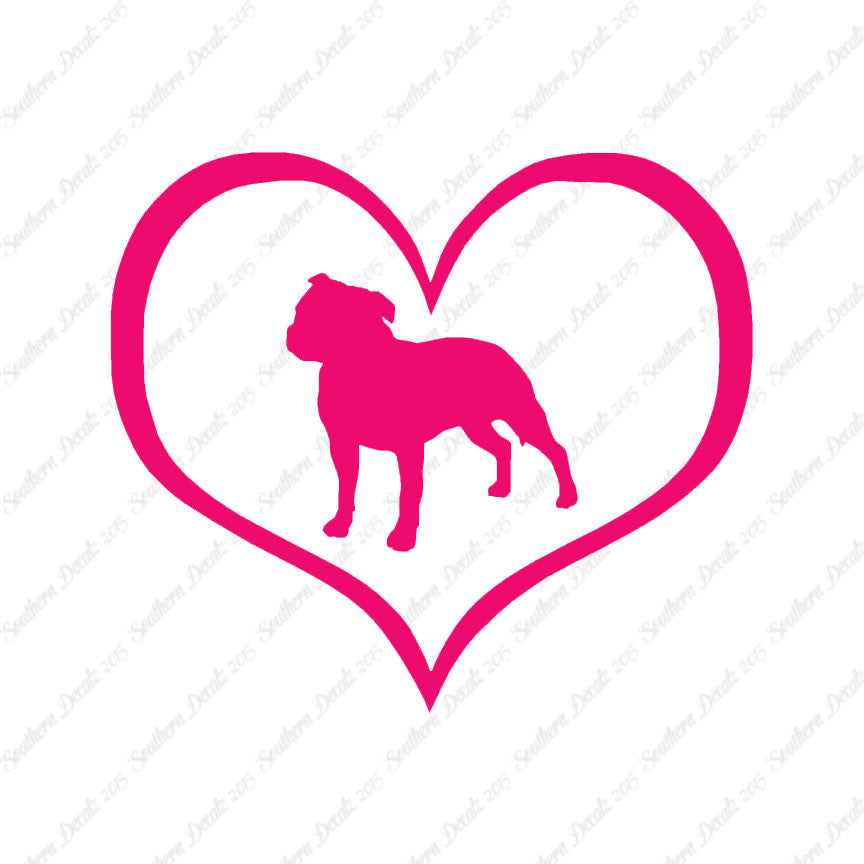 Staffordshire Terrier Dog Heart Love