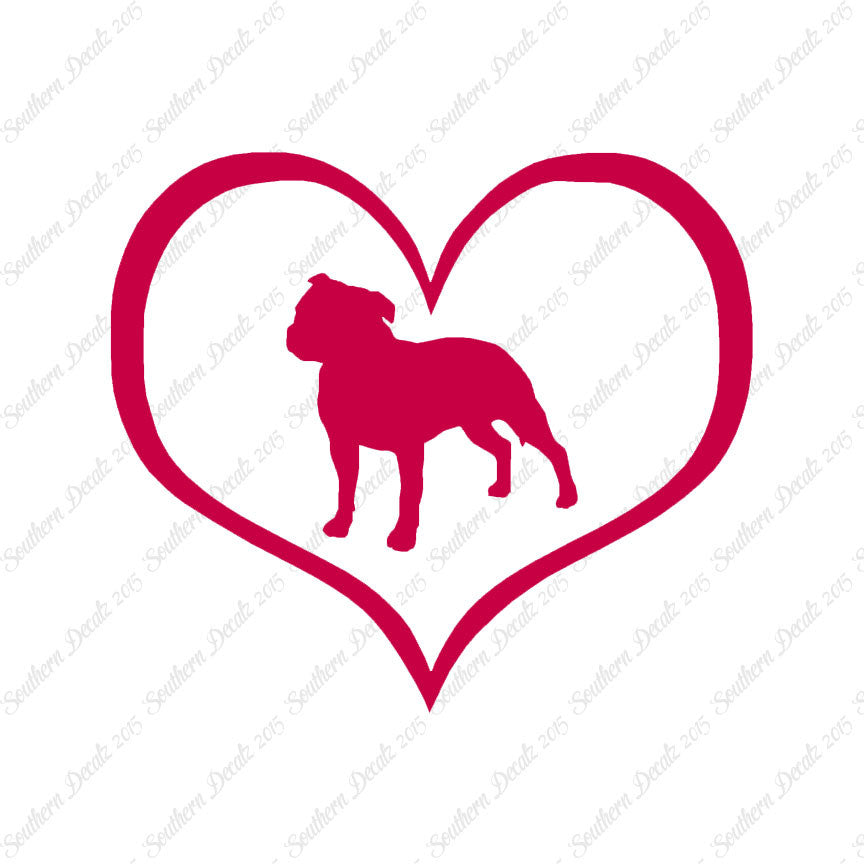 Staffordshire Terrier Dog Heart Love