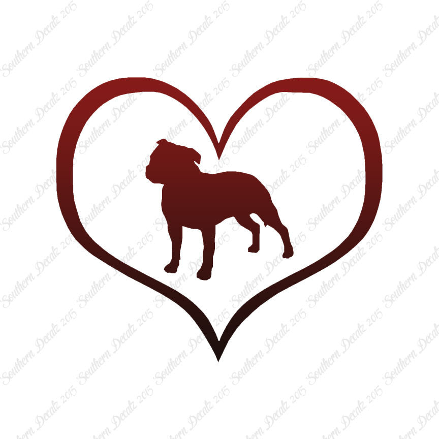 Staffordshire Terrier Dog Heart Love