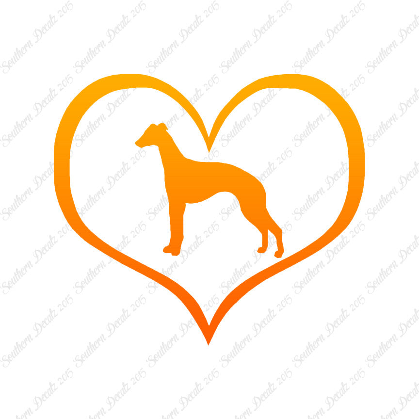 Whippet Dog Heart Love