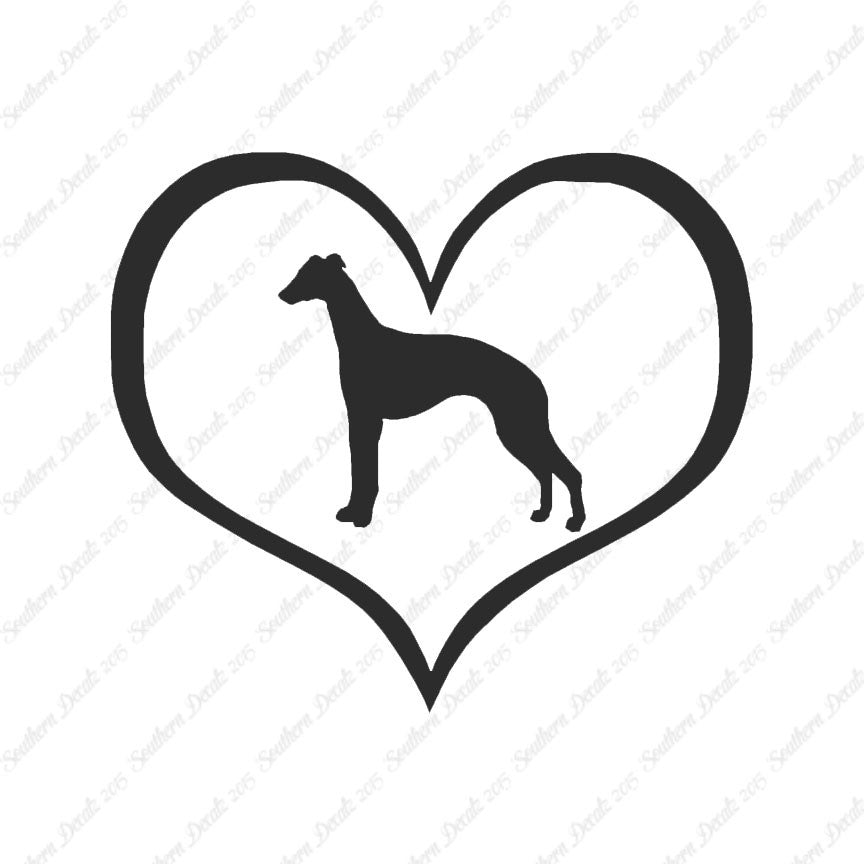 Whippet Dog Heart Love