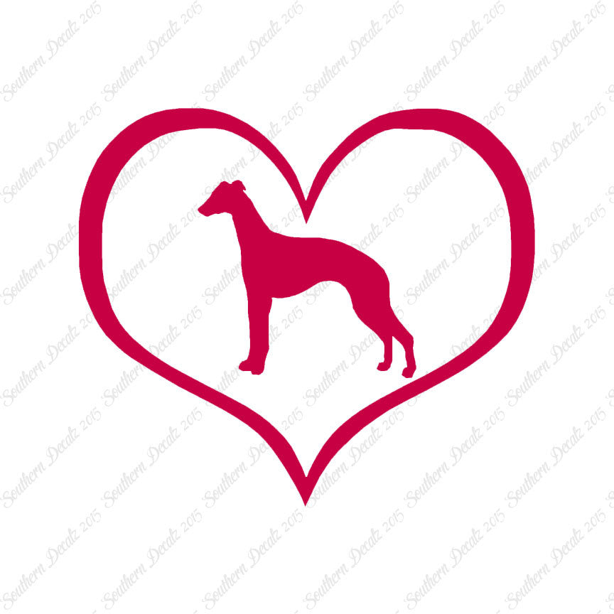 Whippet Dog Heart Love