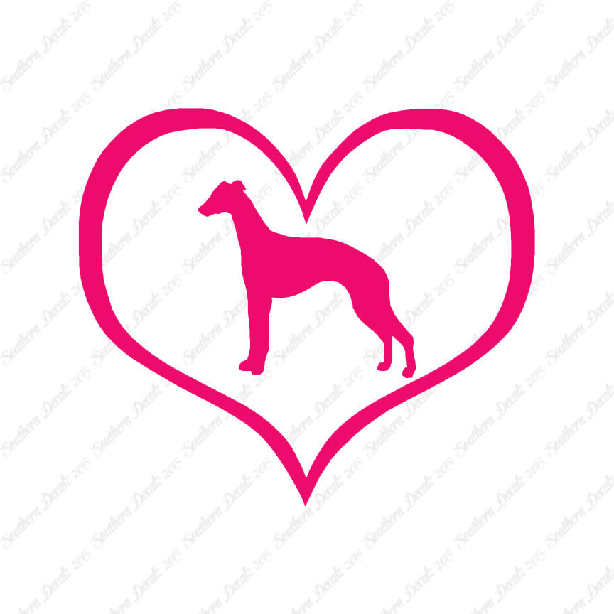 Whippet Dog Heart Love