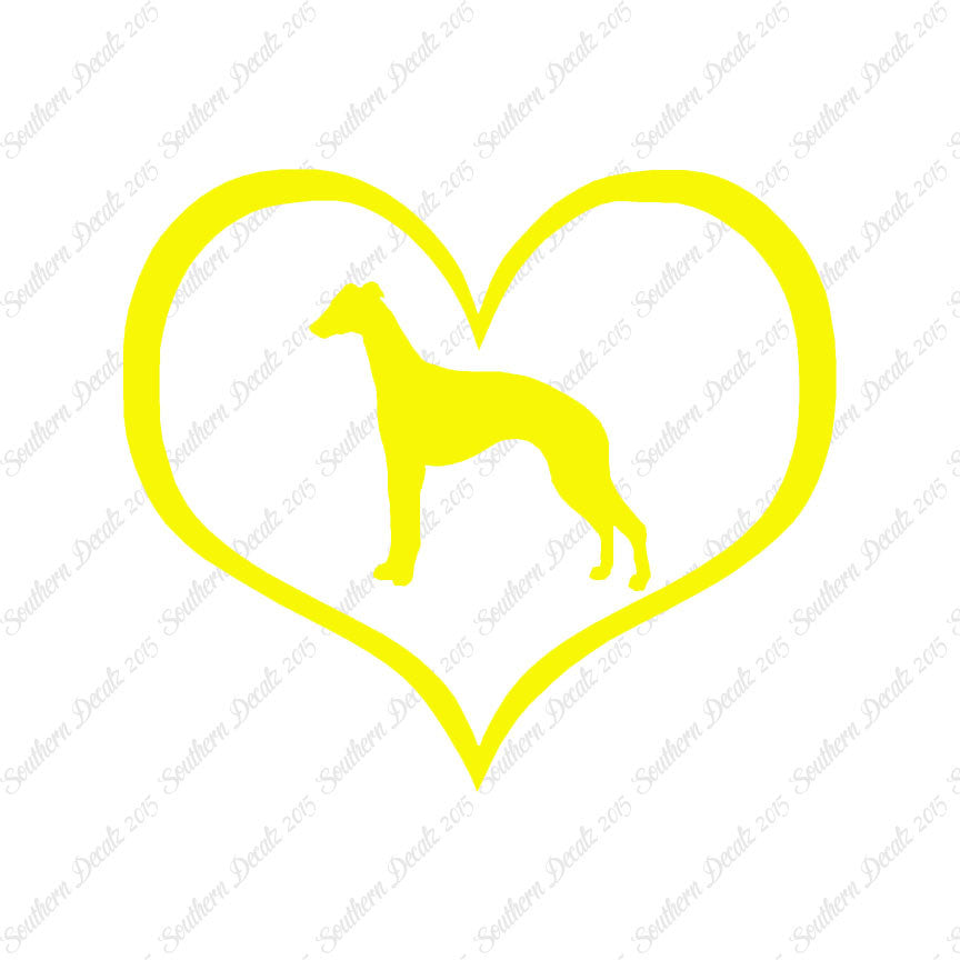 Whippet Dog Heart Love