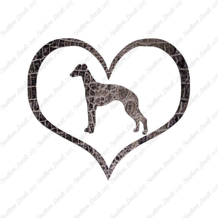 Whippet Dog Heart Love