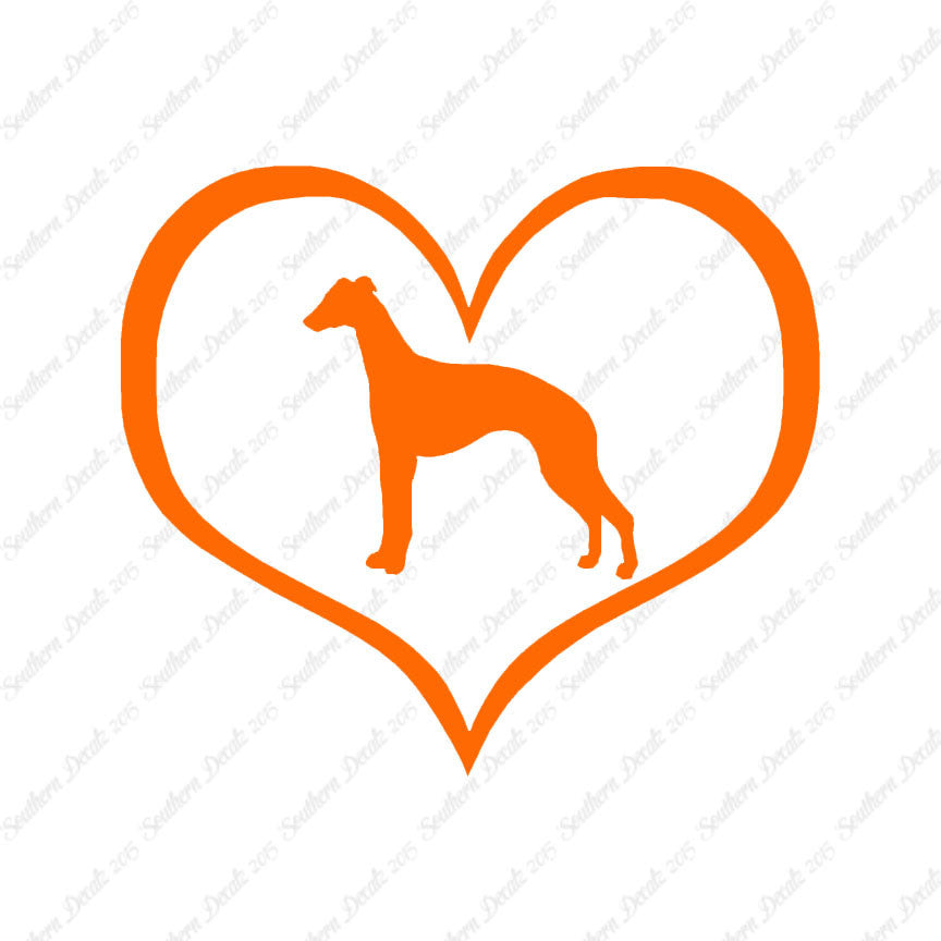Whippet Dog Heart Love