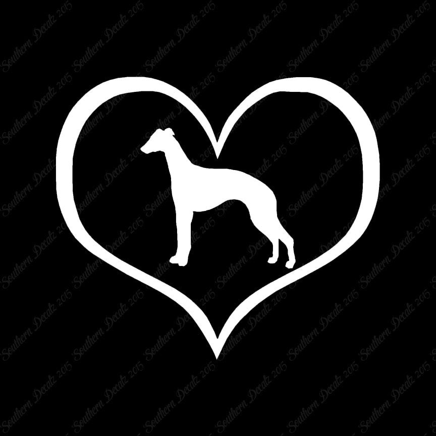 Whippet Dog Heart Love