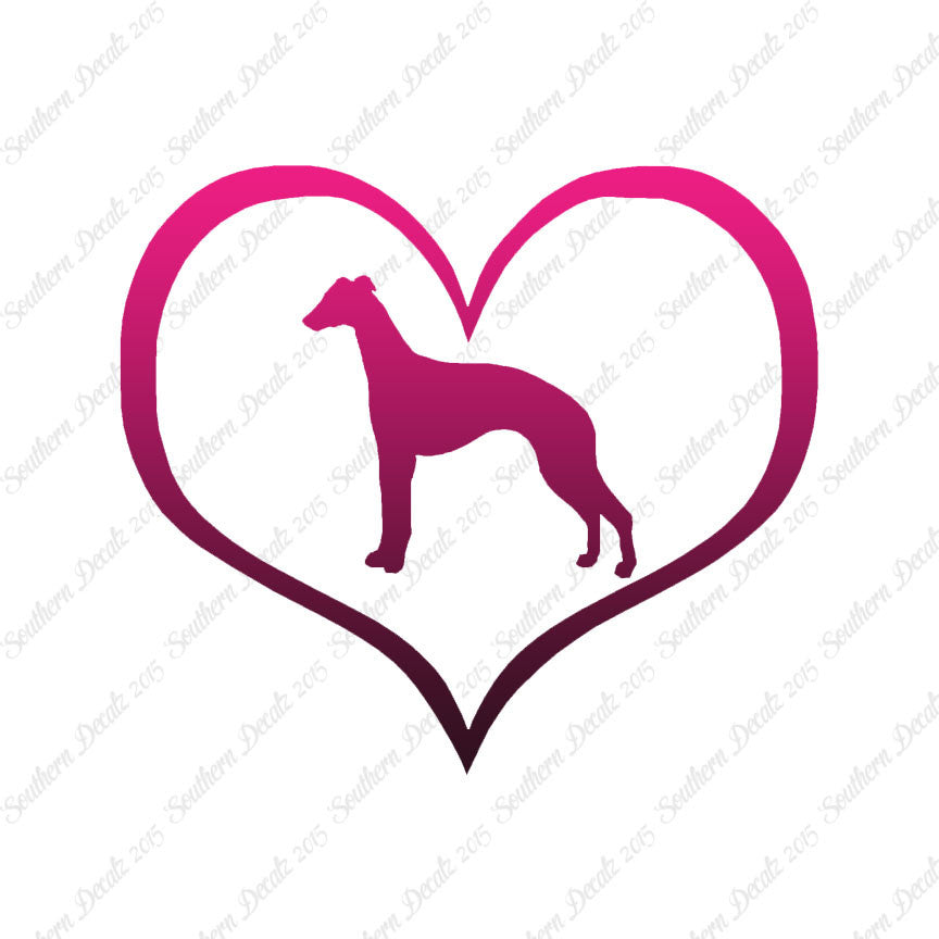 Whippet Dog Heart Love