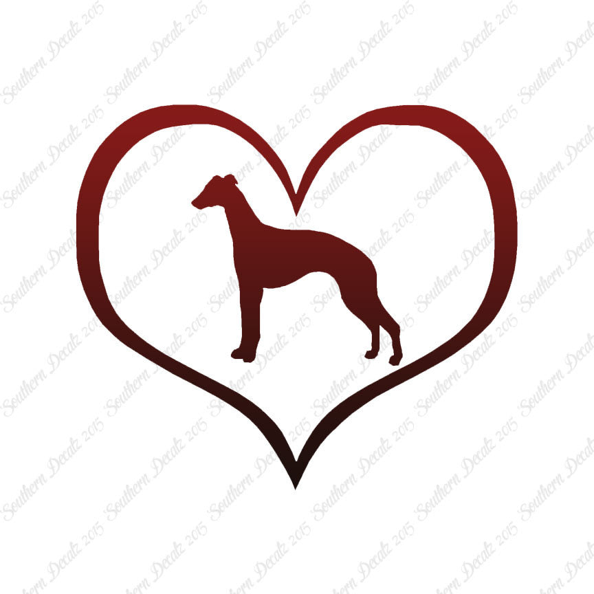 Whippet Dog Heart Love