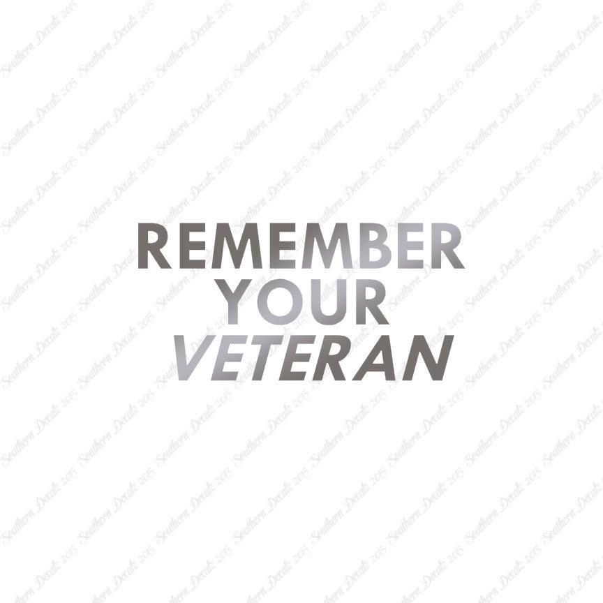 Remember Your Veteran