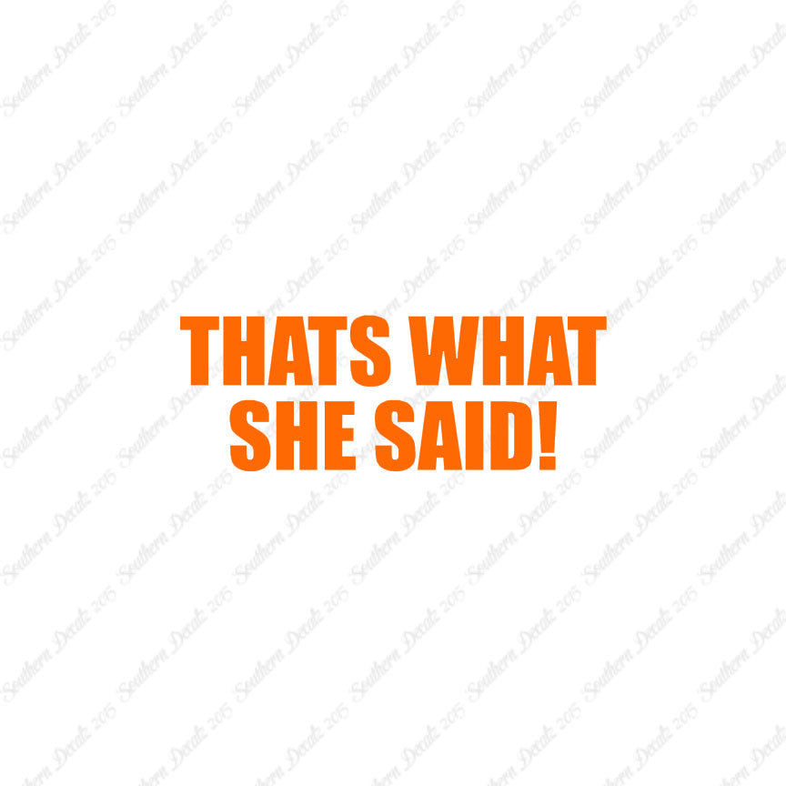 That’s What She Said