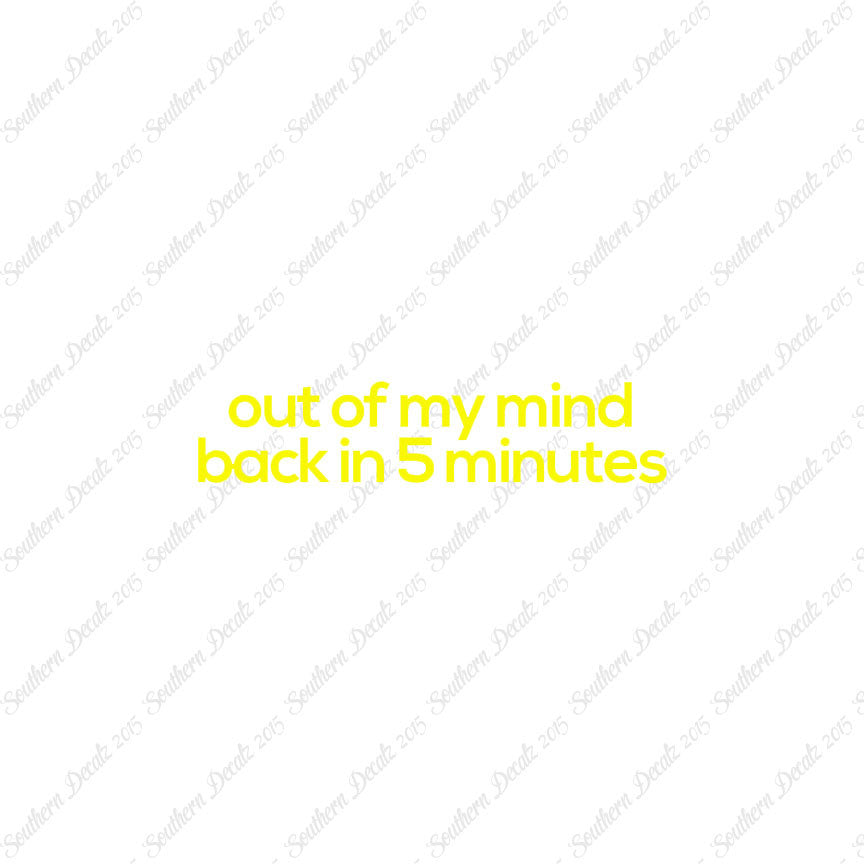 Out Of My Mind Back In 5 Minutes