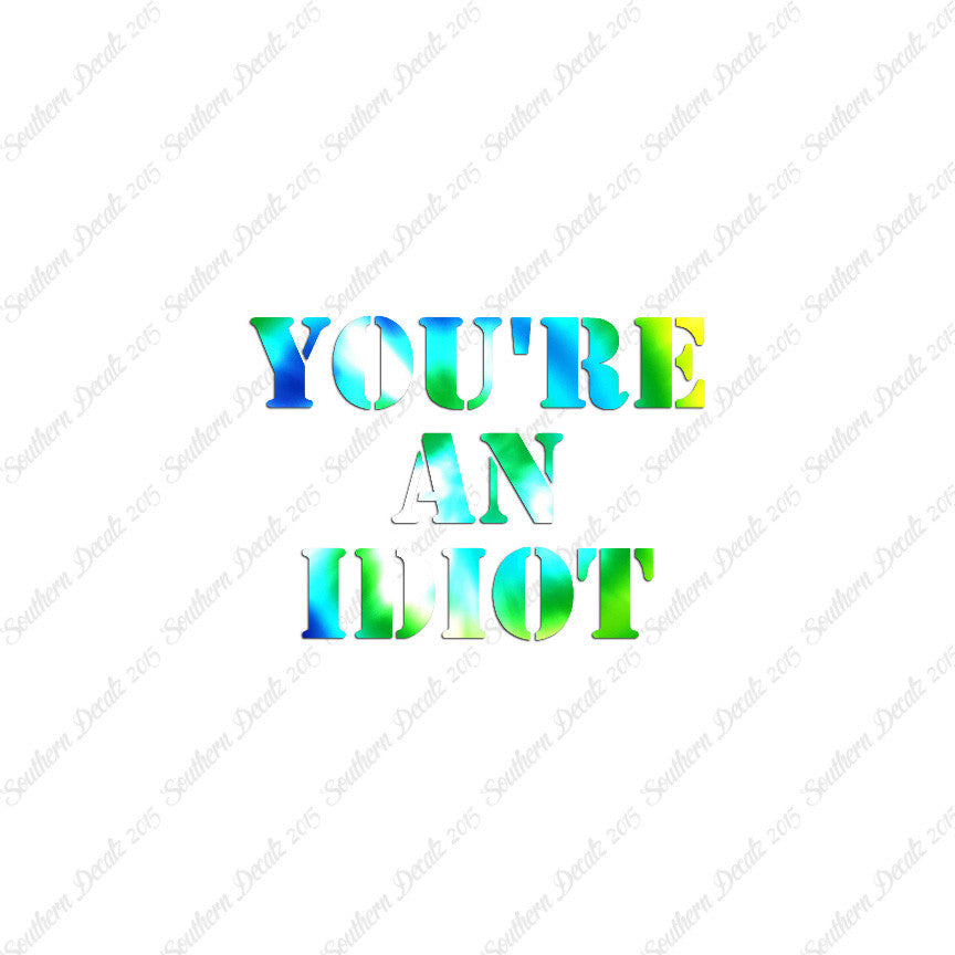You're An Idiot
