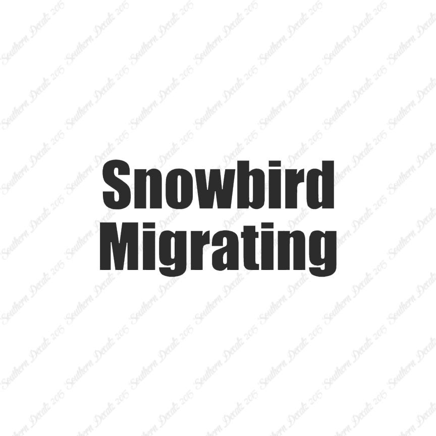 Snowbird Migrating