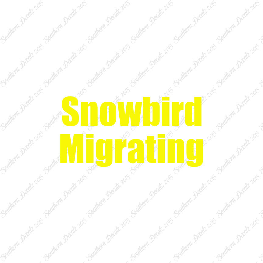Snowbird Migrating