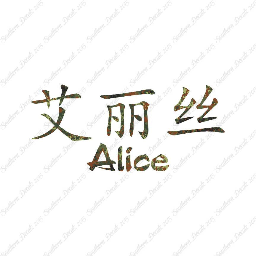 Chinese Name Symbols "Alice"