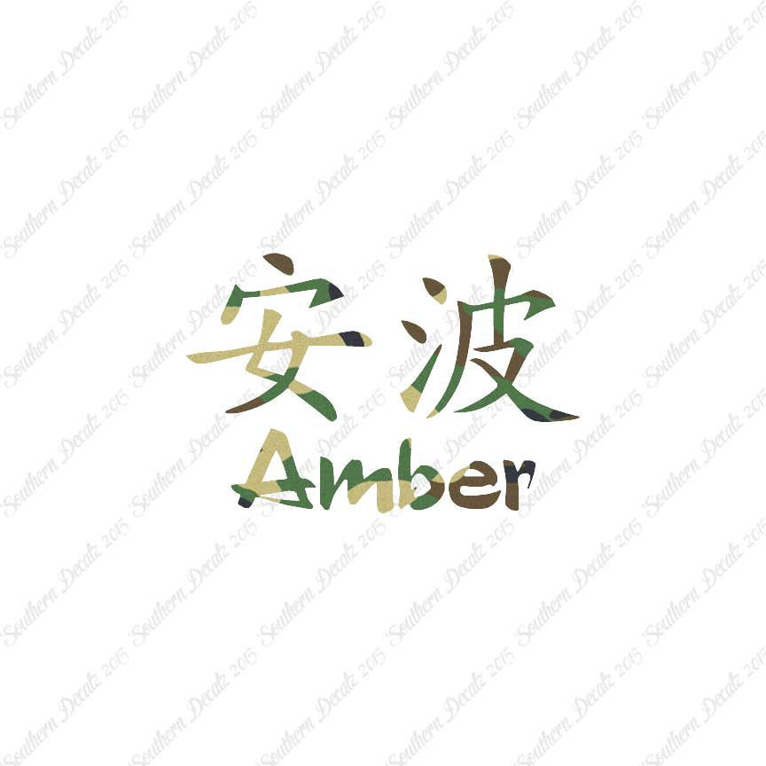 Chinese Name Symbols "Amber"